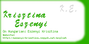 krisztina eszenyi business card